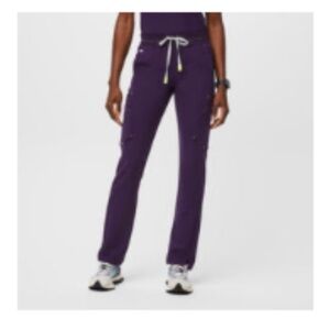 Figs Women’s Purple Jam Straight Leg Cargo Scrub Pants
